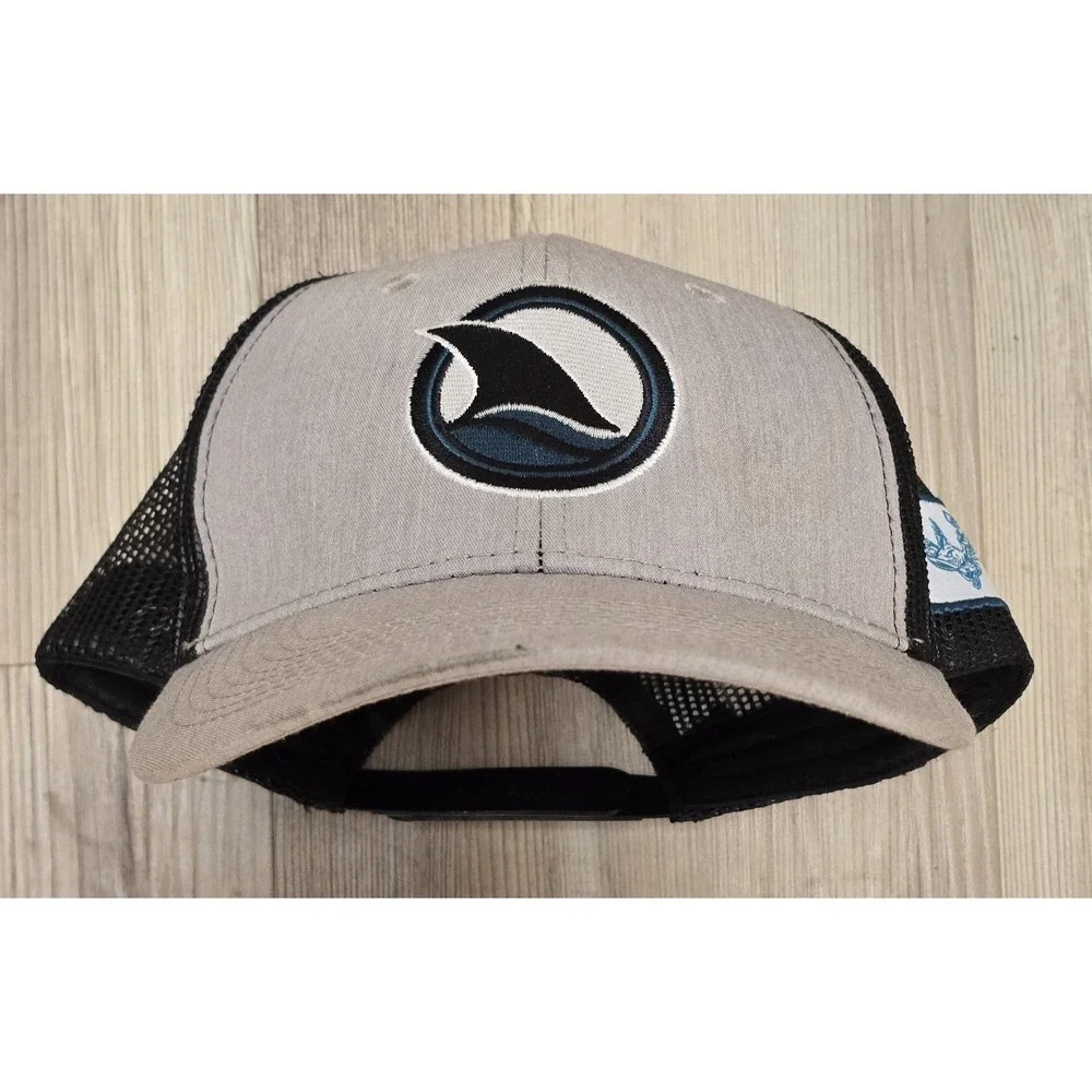 San Jose Sharks SGA Trucker Hat Snapback Gray Black Mesh NHL Wave Logo
